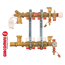 GIACOMINI (Италия) R557FY002 Коллекторный узел 1" x 18 с обвязкой и расходомерами 3 выхода